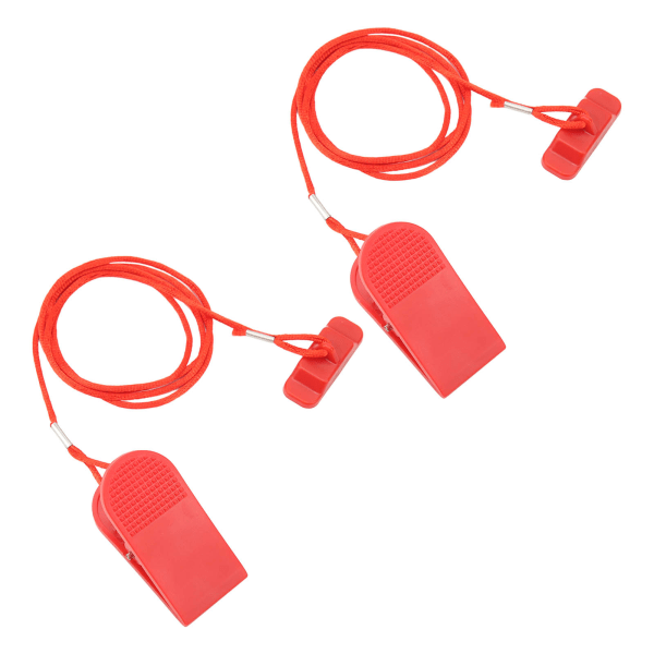 2 ST Löpband Universal Säkerhetsnyckel Löpmaskin Nyckel Magnet Löpband Nyckel Rektangel Röd