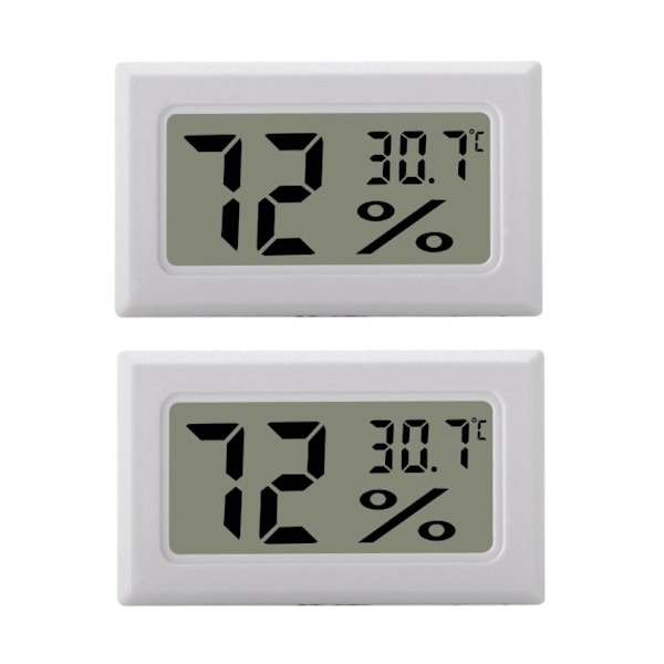 Paris_Mini LCD Hygrometer / Termometer Hvid 2-pak