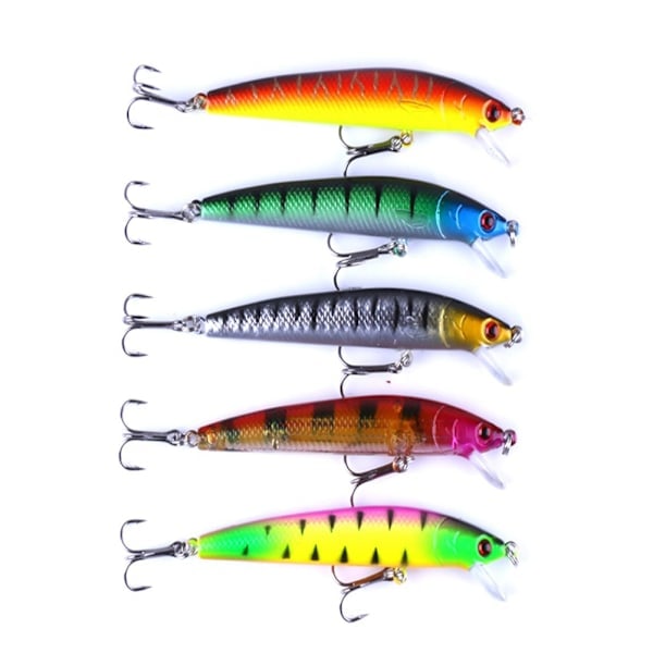 43 stk Hardbait Crankbait Minnow Agn Sett Fisketilbehør Kit