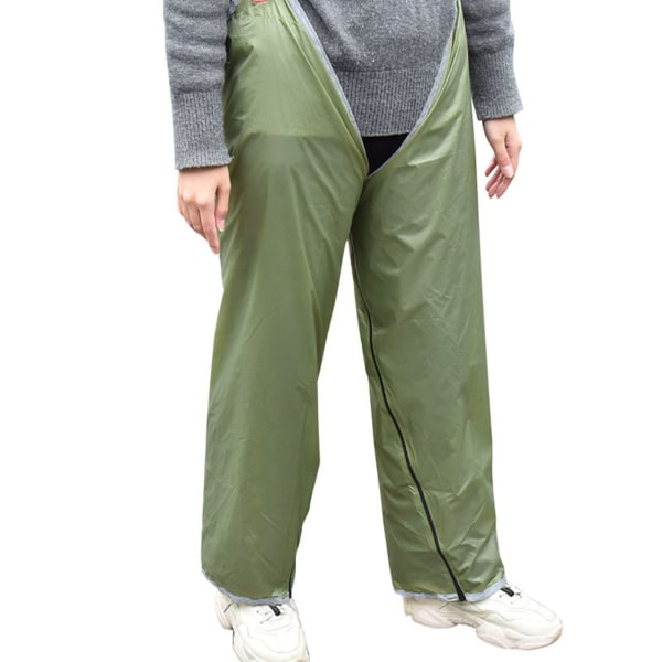 Regnbukse Vanntett sideglidelås Lett justerbar regntette bukse for fotturer utendørs bruk Grønn