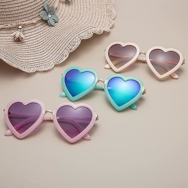 Modus Söta barn, hjerteformede solglasögon for småbarn, pojkar og flickor i alder 3-10 år for strandfester utendørs