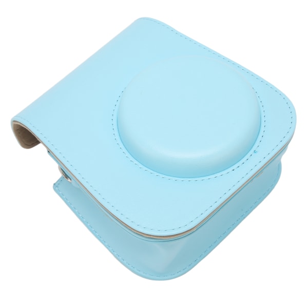Beskyttende kamerataske PU-læder, ren farve kamerabæretaske med justerbar strop til campingrejser Blå