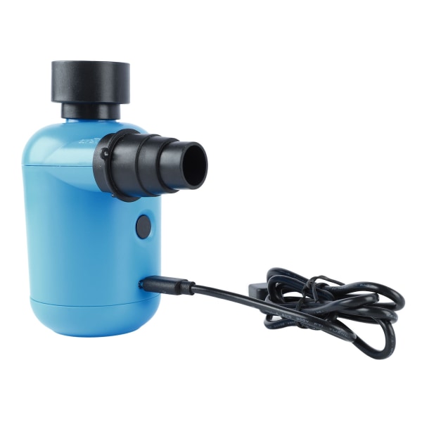 Elektrisk luftpumpe Bærbar blå inflator-deflatorpumpe Perfekt til udendørs camping med USB-port