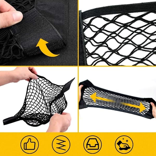 Opbevaringsnet, 2 stk. Bilopbevaring Mesh Taske Organizer til flasker Gro