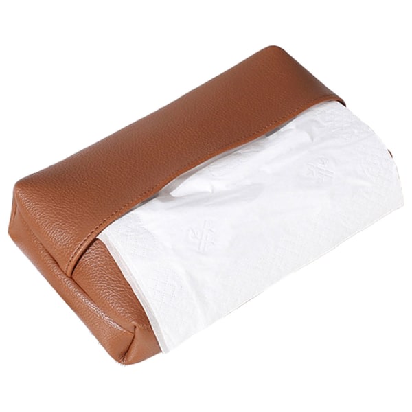 Rektangulärt Tissue Box Cover, Läder Tissue Box Hållare, Tissue