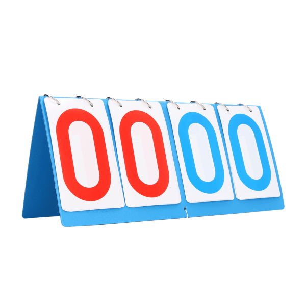 4-numeroinen tulostaulu vedenpitävä sininen punainen numero kannettava pöytälevyn käännettävä tulostaulu lentopallo koripalloon