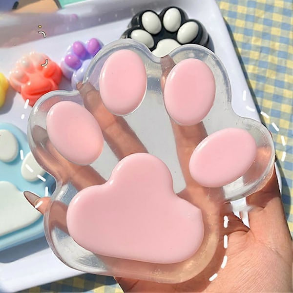 5-tommer Stor Kattepote Squishie, Kawaii FuFu Squishies, Klæbrig Jelly Kattepote Squeeze, Stressaflastende Squeeze-legetøj til Børn & Voksne Blue