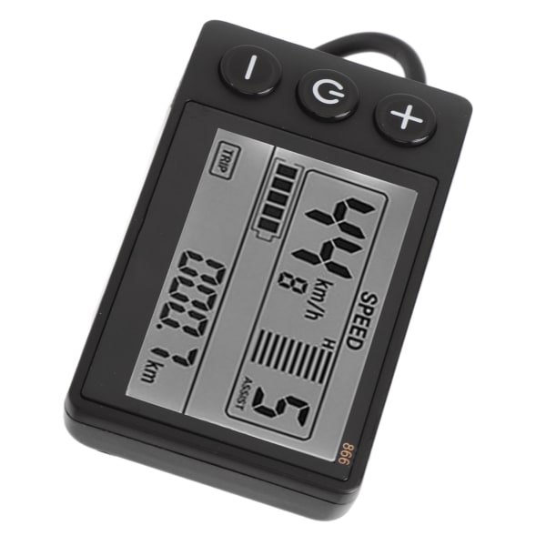 Elcykel LCD Display Mätare 24 36 48 52 60V cykelkontrollpanel med vattentät kontakt
