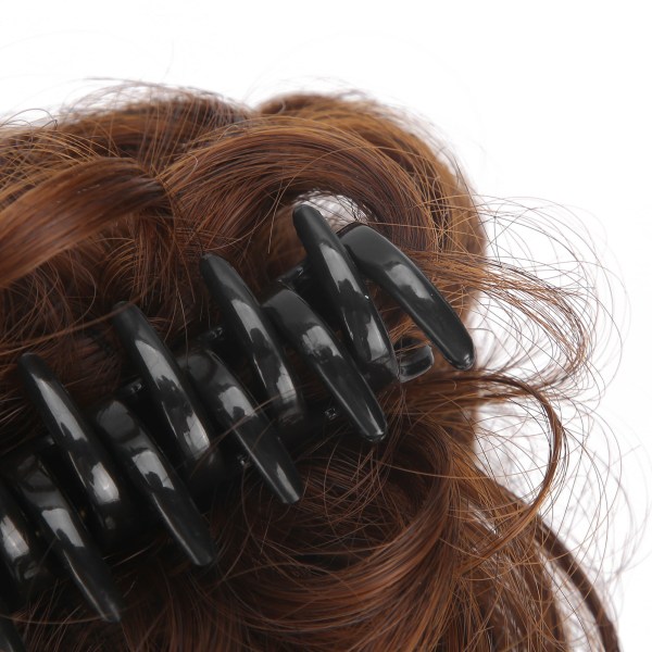 2stk lysebrun kvinner rotete hårbolle høytemperatur fiber syntetisk hårstykke Chignon