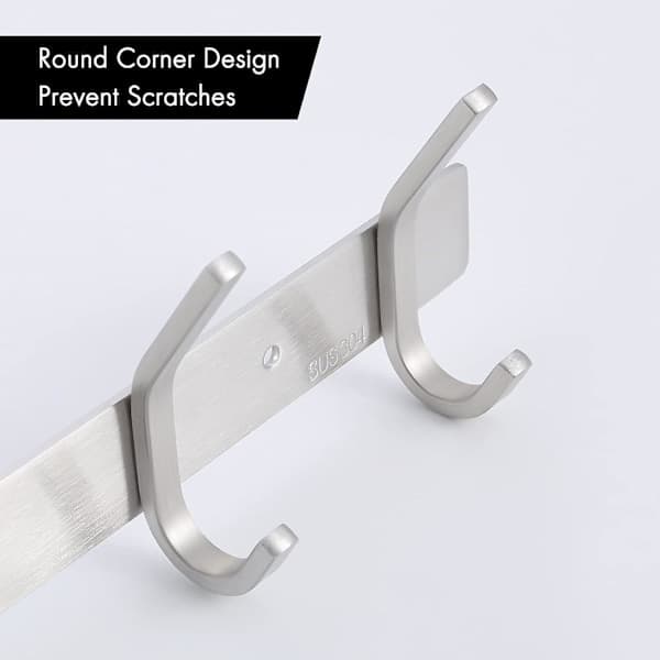 Bathroom Coat Rack Metal Wall Mounted Coat Rack 4 Hooks Bathroom Wall Hook Sus304 Stainless Steel Brushed Surface