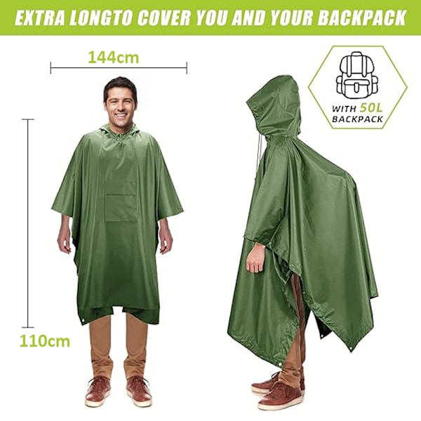Tilava sadeponcho - sadeviitta Green Grön