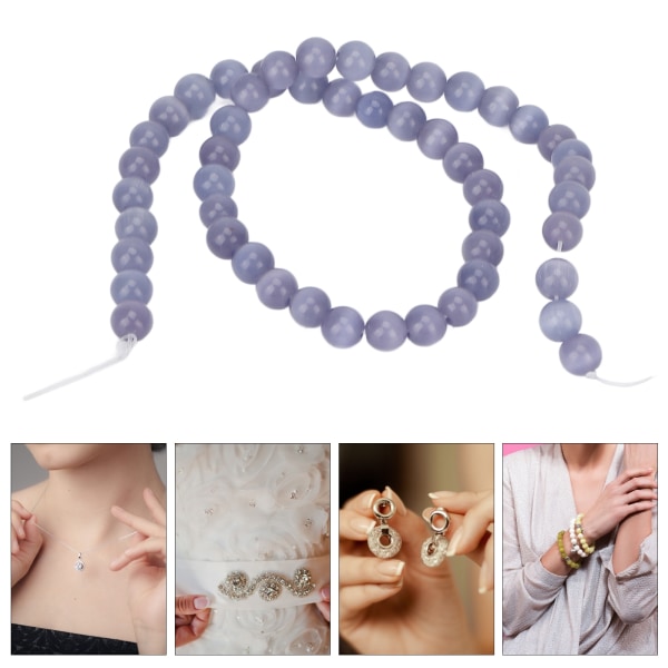 Naturstein Spacer Beads DIY Steinperler Tilbehør til Halskjede Armbånd Smykker CraftLight Purple