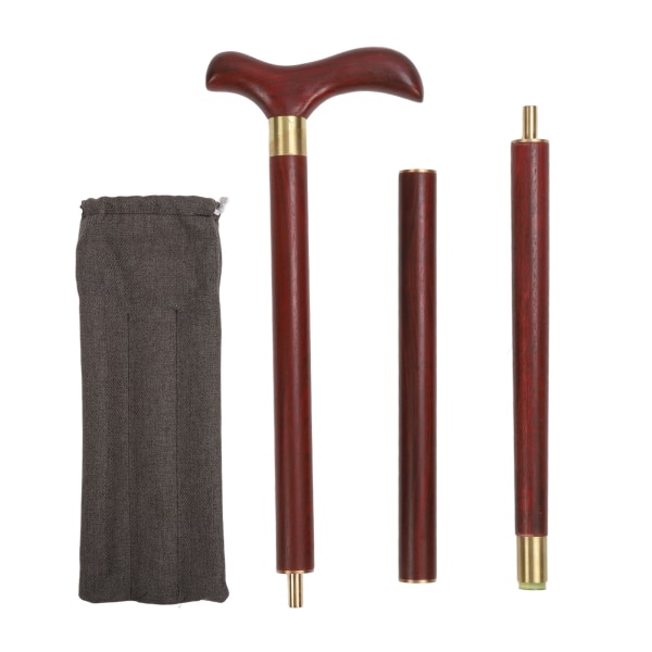 Walking Cane Ergonomisk Robust Stabil Oxford Foot Pad Anti Crack Colorfast 3-delad käpp för äldre