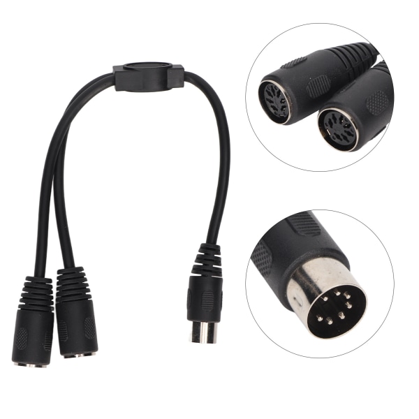 DIN 7 ben han til 2 DIN 7 ben hun Y kabel 0,98 ft PVC Plug and Play DIN 7 ben splitter Y Adapter lydforbindelseskabel