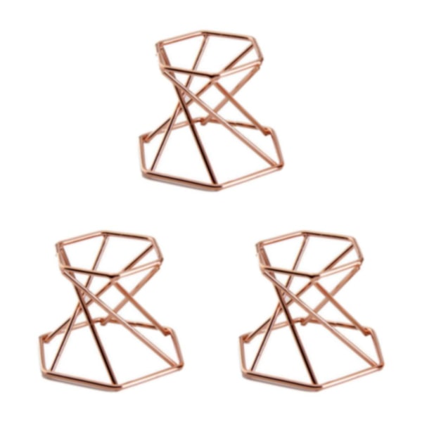 1/2/3/5 Glasobjektiv med kulstativ för mineralprov Hexagon Roséguld Hexagon Rose Gold 3Set