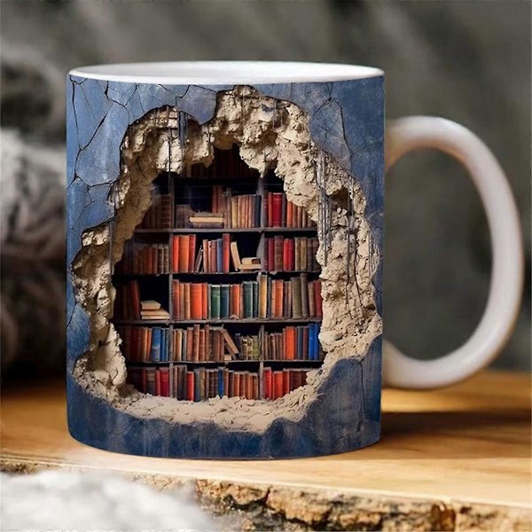 3D Bogreol Krus, en Bibliotekshylde Kop, Design Multi-Keramisk Krus, Krus, B.pa