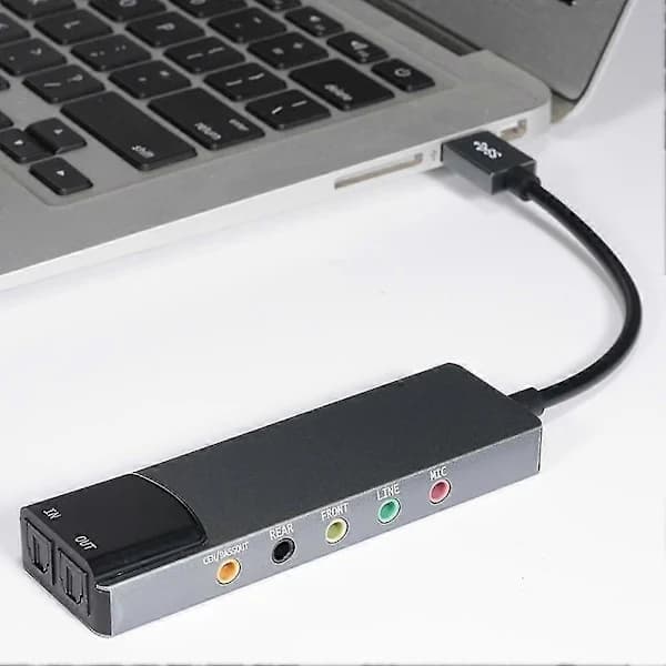 USB Lydkort 7.1 5.1 Kanalers Eksternt Lydkort SPDIF Optisk til PC Computer