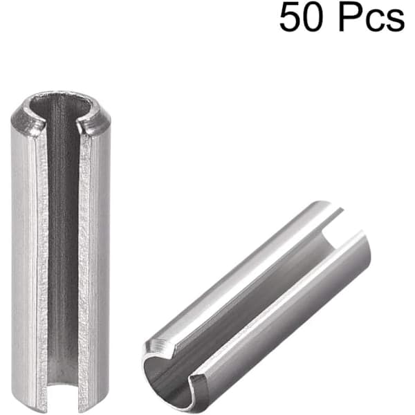 Slotted Spring Pin - M5 x 12mm 304 Stainless Steel Split Spring Roll Pins Smooth Surface 50pcs