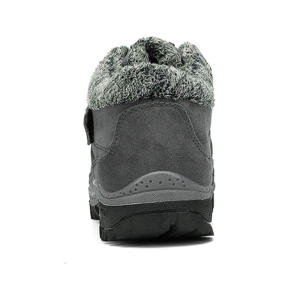 Vanntette Dame Snøsko Sklisikre Pelsforede Sneakers Vinter Varme Sko 2K6137 GrayRed 41_paris