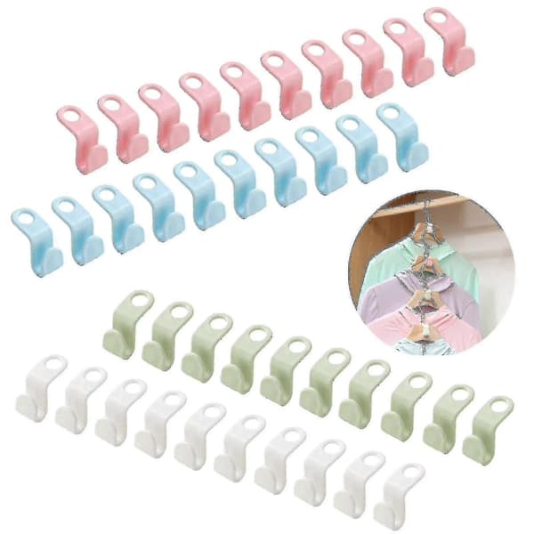 40-pack Clothes Hanger Connector Hooks, Wardrobe Hanger Organizer, Space-saving Clips