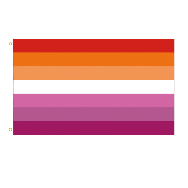 Lesbo ylpeyslippu 3x5 jalkaa - Auringonlaskun lesborainbow-banneri Stripes Flagga painettu banneri