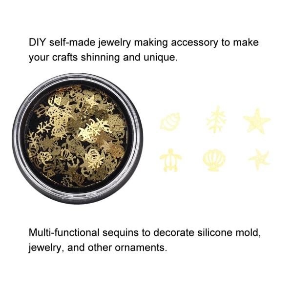Metall Flash-paljettpulver DIY-smykker Epoksyfremstillingsform Verktøytilbehør Selvlaget håndverk (Ocean)