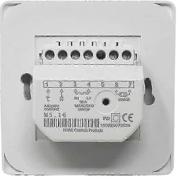 16A 220V Manuel Termostat til Gulvvarme med Gulvsensor