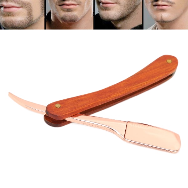 Gammel stil barberkniv palisander håndtag lige kant barberskraber til mænd og kvinder Rose guld