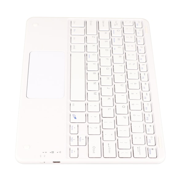 Bluetooth tangentbord med pekplatta 78 tangenter Ultra Slim Silent Portabelt trådlöst tangentbord för smarta telefoner Surfplattor Bärbara datorer Vit