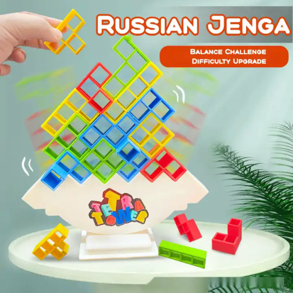 Bästsäljande pusselleksak Ryska byggstenar Jenga balansmontering svängbrädspel Blocks 16