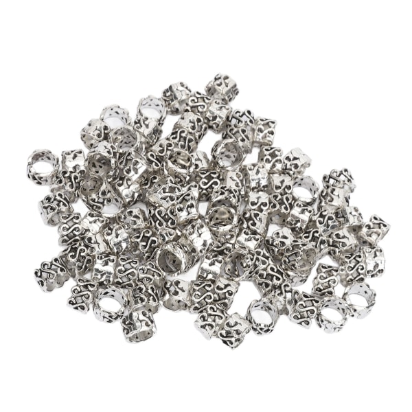 100 STK metal skæg perler S form gammel sølv dreadlock dekoration perle til hår fletning DIY smykker