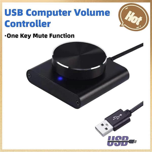 USB Volymkontroll Förlustfri PC Datorhögtalare Volymkontroll Knapp Justerare Digital Kontroll wit.pa