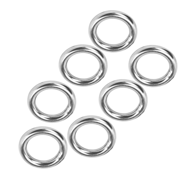 7 stk Metall O-ring Vanntett Rustfast 304 Rustfritt stål Sterkt bærende Sømløs sveiset rund O-ring 8x30mm