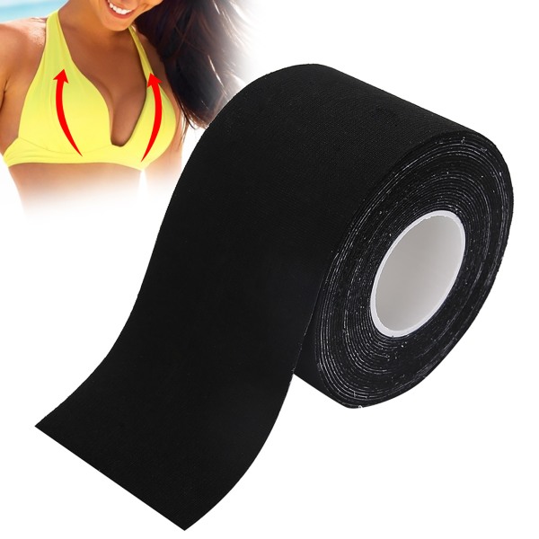 Breast Lift Tape Push Up Tape Nipple Cover Elastisk selvklæbende BH'er Forhindrer hængende Sort