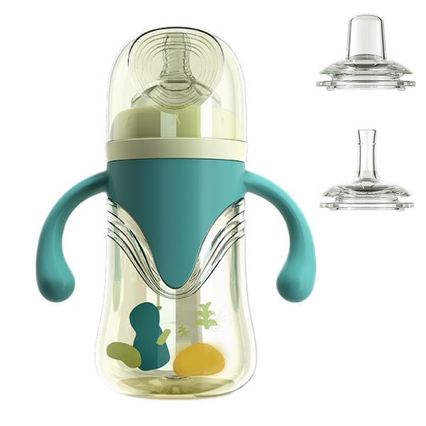 Spädbarnsflaskor, BPA-fria, opdrættet hals med snabbflödesnipplar，