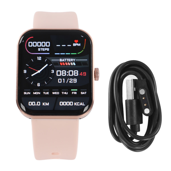 Sports Smartwatch Temperatur Information Påmindelse til Android 4.4 Touch Screen Sleep Monitor Armbånd til Kvinder Mænd Pink