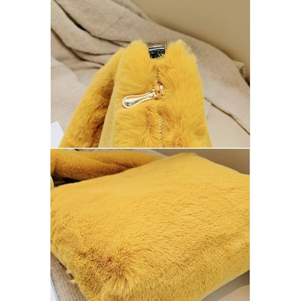 Kvinner Høst Vinter Kunstig Pels Skulderpose Plysj Rem Crossbody Veske Fluffy Håndveske - Rosa