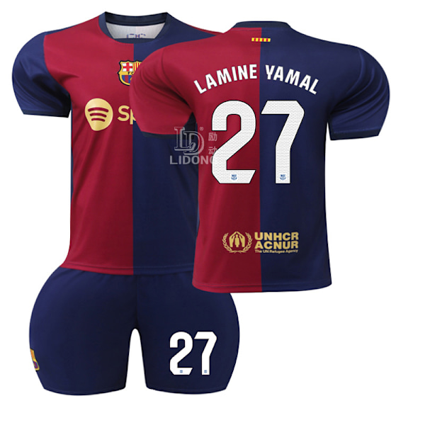 24-25 Barcelona No.27 Lamine Yamal Hemma Barn Vuxen Fotbollströjor No socks No socks 26