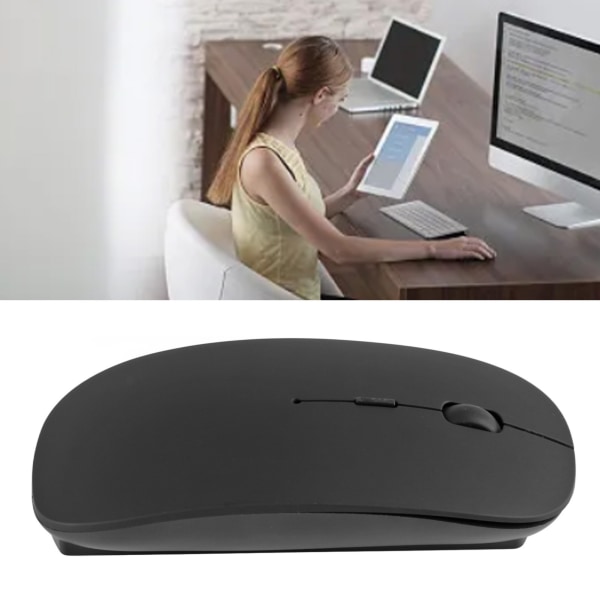 Langaton hiiri Bluetooth 5.0 Hiljainen ladattava vakaa kannettava langaton tietokonehiiri, musta