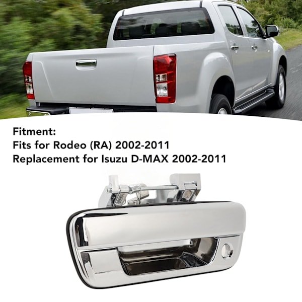 Bakre baklukehåndtak Solid konstruksjon Baklukesperre Håndtak Erstatning for Isuzu D‑MAX 2002 til 2011 Krom