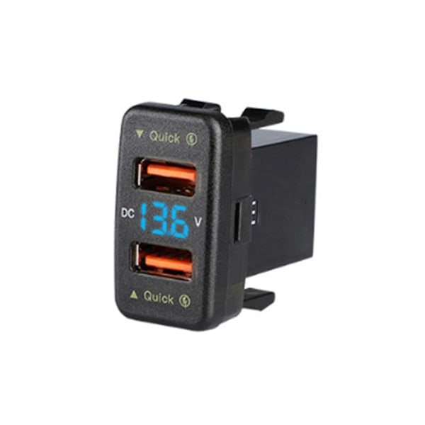 Qc3.0 Billader Dobbel USB-omformer Tilbehør For Blått Lys Størrelse: 40x22mm A 12/24v