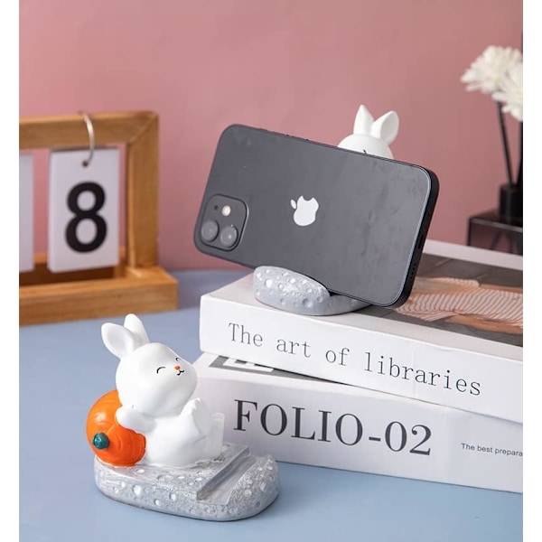 Unik söt mobiltelefonhållare bilhållare cool rolig 3D tecknad katt kanin djurdesign mobiltelefon surfplatta stativ för skrivbord Radish Rabbit