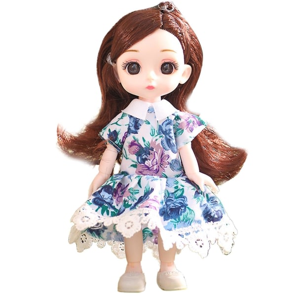 Pedagogiska leksaker för och flickor Mini Dress Up Princess Dolls Blue