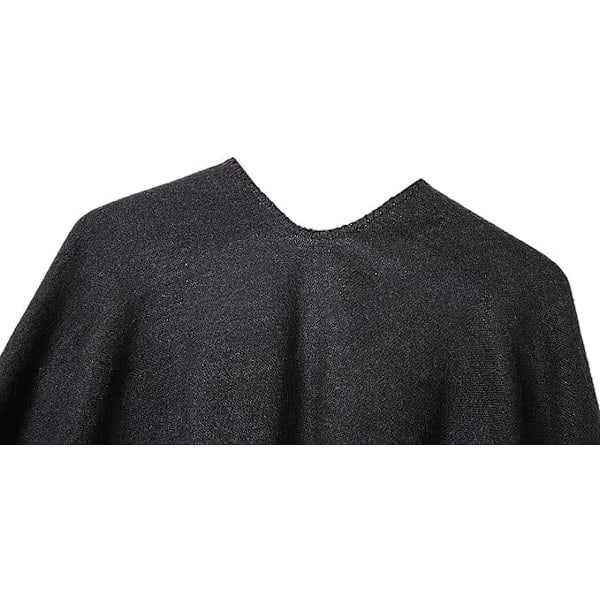 Paris_Dam Reversibel Oversize Poncho Cape Varm Sjal Wrap Öppen Fram Tryckt Filt Cardigans