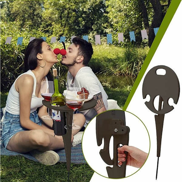 Foldable Portable Picnic Wine Table, Compatible with Beach Table