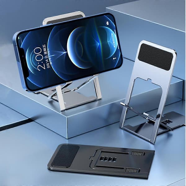 Bordsställ för mobiltelefon Multi-vinkel Fällbart Mini Telefonhållare Ihåligt Plast Tabletställ För IPhone IPad Gray