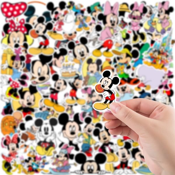 50 st Mickey Stickers for Vattenflaska Stickers Vattentät Mickey og Minnie Doodle Dekaler