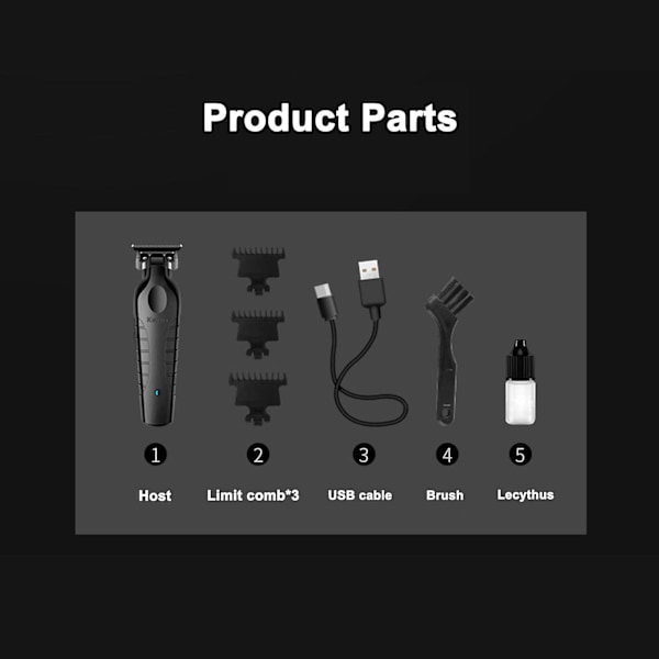 Kemei langaton hiustenleikkuri 0mm Clipper Ammattimainen sähköinen hiustenleikkuri, 100% uusi