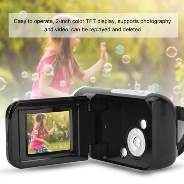 Videokamera Recorder Bärbar 16X HD digital videokamera för barn med svart TFT LCD-skärm