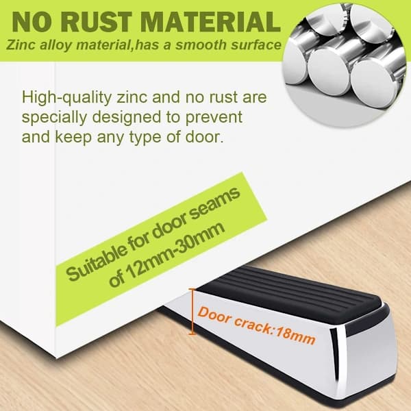 Dörrstopp med skimrande silverfinish, rostfritt stål för hållbarhet och stil (2-pack)